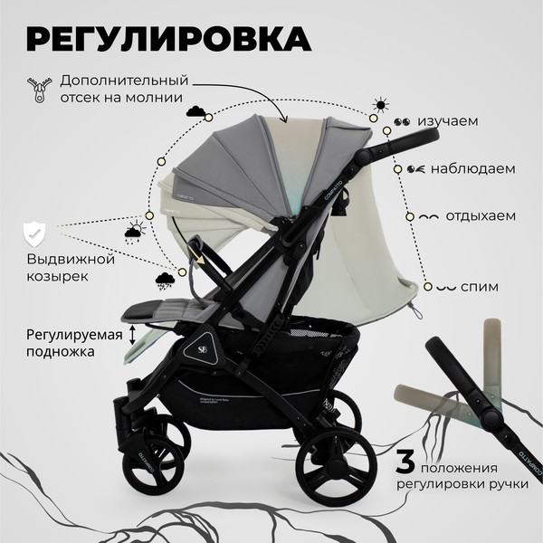 Изображение товара Детская прогулочная коляска Sweet Baby Compatto (Grey)