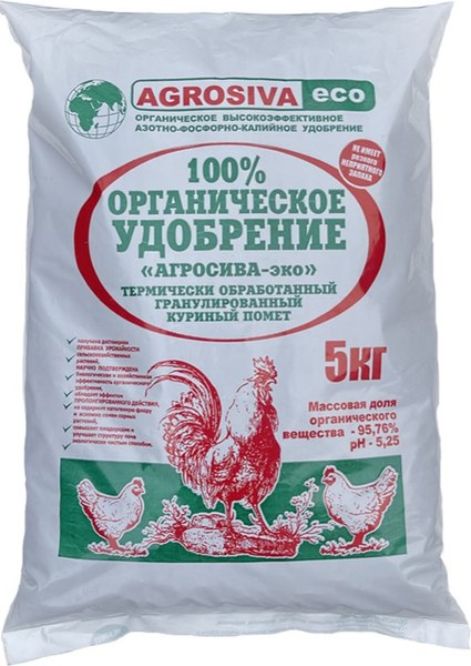 Изображение товара Удобрение Agrosiva-eco На основе куриного помета (5кг)