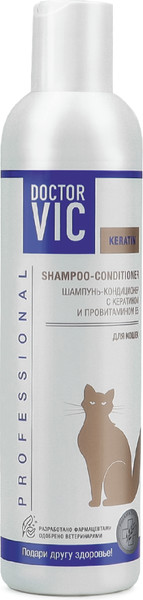 Изображение товара Шампунь для животных Doctor VIC С кератином и провитамином B5 для кошек (250мл)