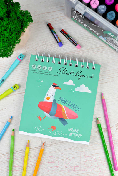 Изображение товара Скетчбук Феникс+ Лови волну / 62108