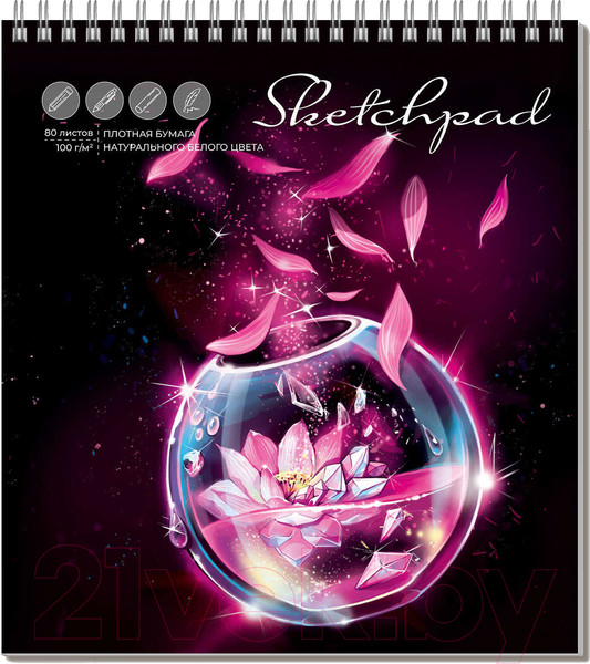 Изображение товара Скетчбук Феникс+ Розовые кристаллы / 62109
