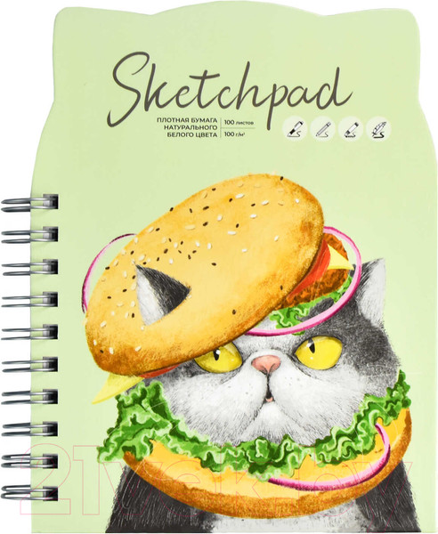 Изображение товара Скетчбук Феникс+ Вкусный кот / 61215