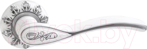 Изображение товара Ручка дверная Ренц Флория / INDH 17-10 SW/CP (супер белый/хром блестящий)