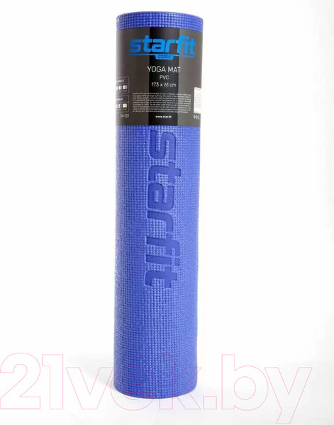Изображение товара Коврик для йоги и фитнеса Starfit FM-101 PVC (183x61x0.8см, темно-синий)