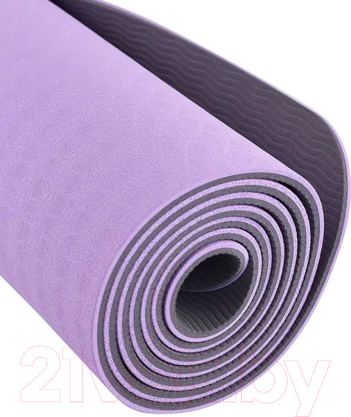Изображение товара Коврик для йоги и фитнеса Starfit FM-201 TPE (183x61x0.6см, фиолетовый пастель/серый)