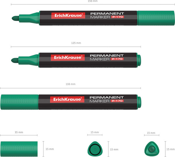 Изображение товара Маркер перманентный Erich Krause P-170 / 7315 (зеленый)