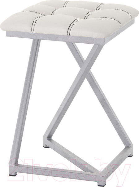 Изображение товара Табурет AMC Comfort 9К5.12 (кожзам белый/серебристый)