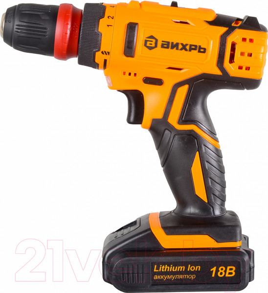 Изображение товара Аккумуляторная дрель-шуруповерт Вихрь ДА-18Л-2КC (72/14/34)