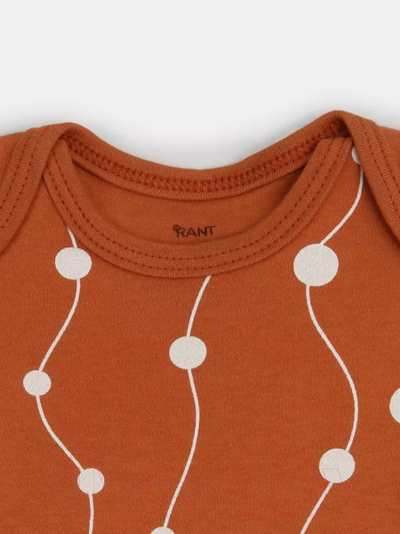 Изображение товара Боди для малышей Rant Hugs And Kisses С коротким рукавом / HK_PCB62-62 (Pattern Brown, р.62)
