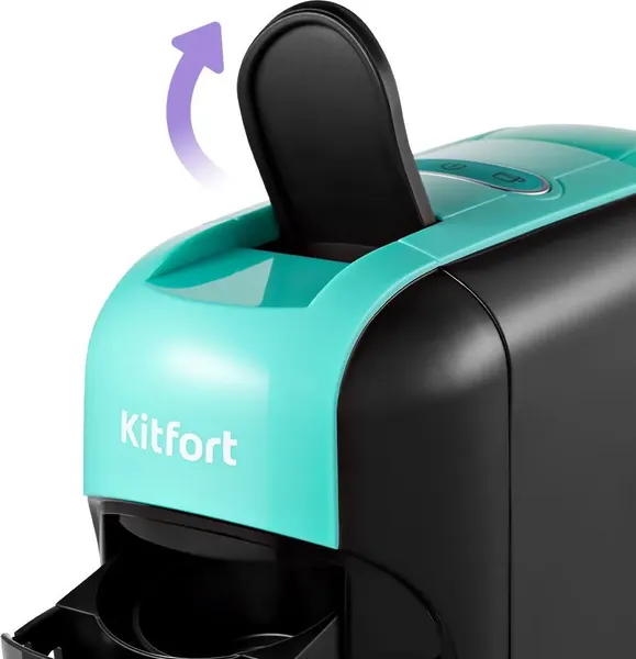 Изображение товара Кофеварка эспрессо Kitfort KT-7105-3 3 в 1 (черно-бирюзовый)