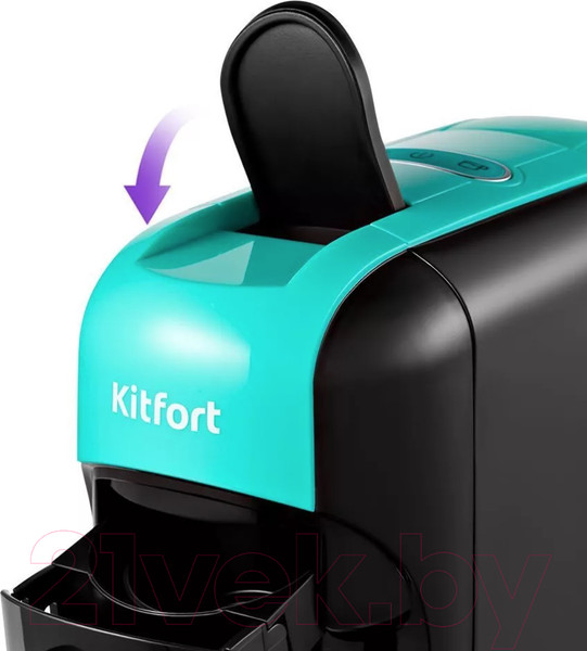 Изображение товара Кофеварка эспрессо Kitfort KT-7105-3 3 в 1 (черно-бирюзовый)