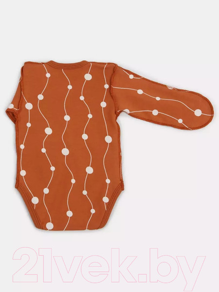 Изображение товара Боди для малышей Rant Hugs And Kisses С длинным рукавом / HK_PCB67-62 (Pattern Brown, р.62)