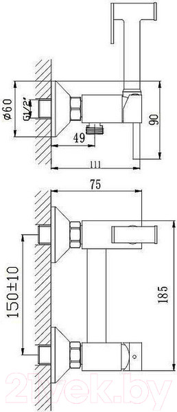 Изображение товара Гигиенический душ со смесителем Haiba HB5520