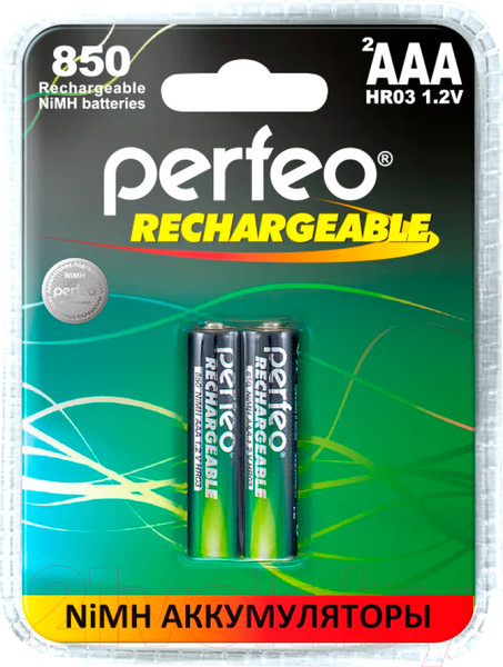 Изображение товара Комплект аккумуляторов Perfeo AAA850mAh/2BL / AAA850/2BL PL