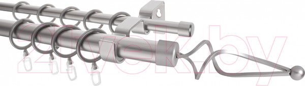 Изображение товара Карниз для штор Lm Decor Лайт Волна 25мм+16мм двухрядный (сатин, 3м)