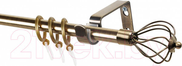 Изображение товара Карниз для штор Lm Decor Лайт Виола 19мм однорядный (антик, 3м)