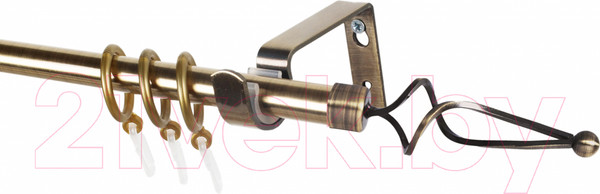 Изображение товара Карниз для штор Lm Decor Лайт Волна 16мм однорядный (антик, 2.4м)