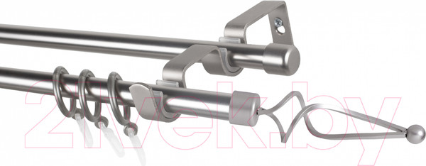 Изображение товара Карниз для штор Lm Decor Лайт Волна 16мм+16мм двухрядный (сатин, 3м)