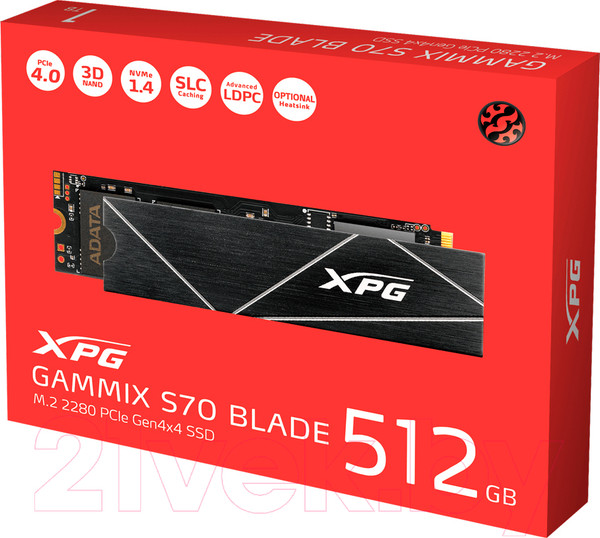 Изображение товара SSD диск A-data XPG Gammix S70 Blade 512GB (AGAMMIXS70B-512G-CS)