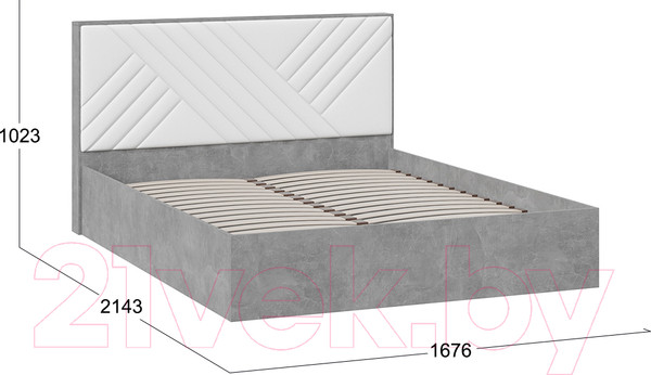 Изображение товара Каркас кровати ТриЯ Хилтон универсальный тип 1 160x200 (ателье светлый/белый)