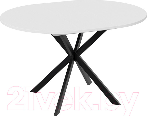 Изображение товара Обеденный стол ТриЯ Мэдисон раздвижной тип 1 (черный муар/белый)