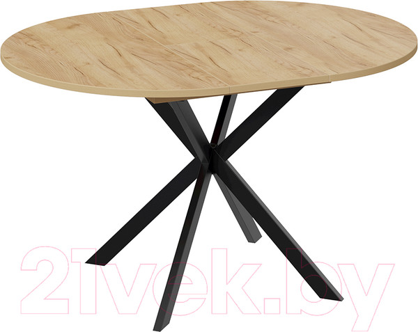 Изображение товара Обеденный стол ТриЯ Мэдисон раздвижной тип 1 (черный муар/дуб крафт золотой)