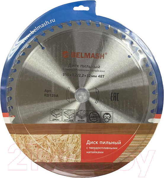 Изображение товара Пильный диск БЕЛМАШ 315x3.2/2.2x32/30 48T / RD129A