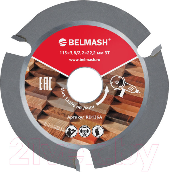 Изображение товара Пильный диск БЕЛМАШ 115x3.8/2.2X22.2 3T / RD136A