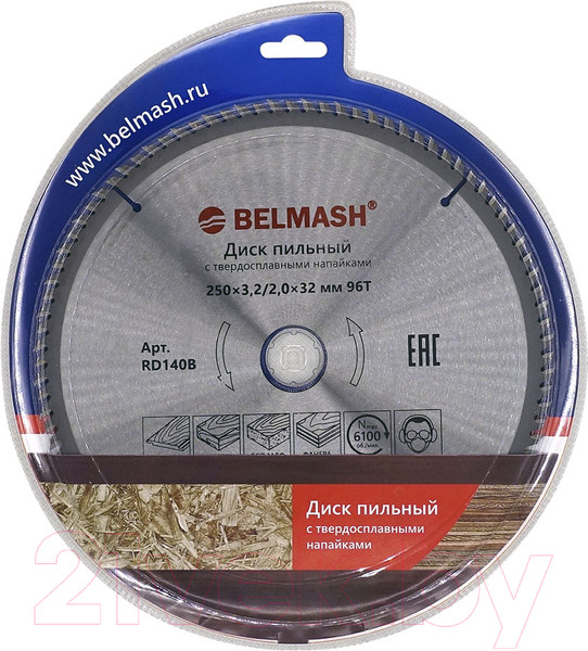 Изображение товара Пильный диск БЕЛМАШ 250x3x2/2.0x32/30 96T / RD140B