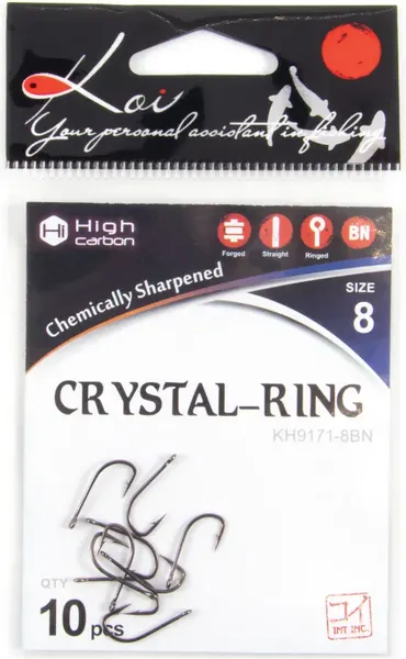 Изображение товара Набор крючков рыболовных KOI Crystal Ring 8 INT (10шт, BN)