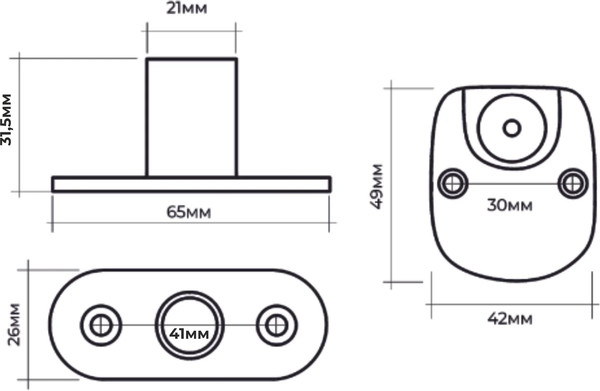 Изображение товара Ограничитель дверной Abriss 2022 Magnet MBP (черный матовый)