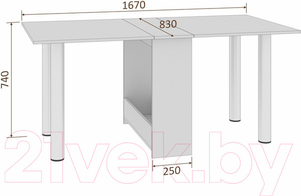 Изображение товара Стол-книга Кортекс-мебель Бон 5 (белый)