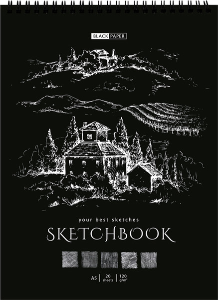 Изображение товара Скетчбук ArtSpace Black line. House / SkА520_38361 (20л, черный)
