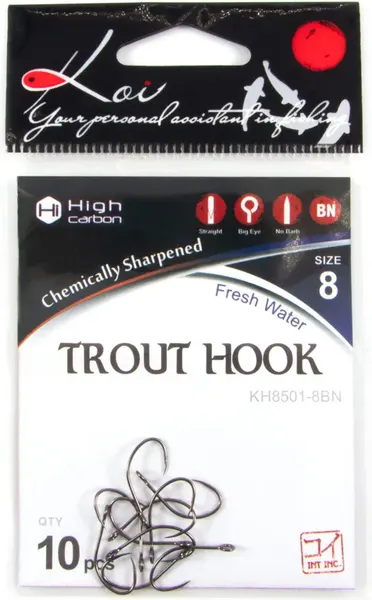 Изображение товара Набор крючков рыболовных KOI Trout Hook 8 INT (10шт, BN)