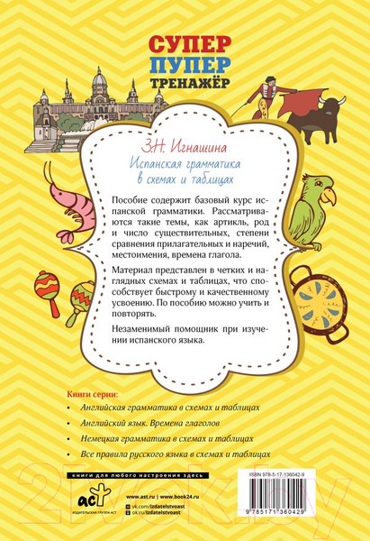 Изображение товара Учебное пособие АСТ Испанская грамматика в схемах и таблицах (Игнашина З.Н.)