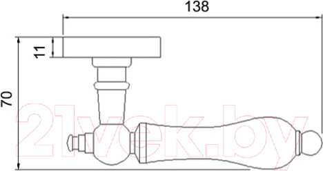 Изображение товара Ручка дверная Ренц Мишель / INDH 615-16 OB/OC (бронза состаренная/состаренная керамика)