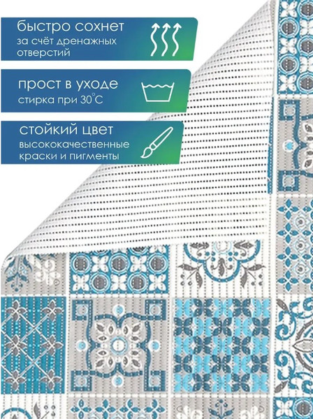 Изображение товара Коврик для ванной Вилина Преображение 7104 225PT-turquoise (50x80)
