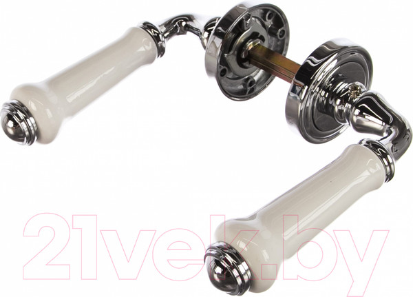 Изображение товара Ручка дверная Ренц Сиракузы / INDH 617-16 CP/WH (хром блестящий/белая керамика)