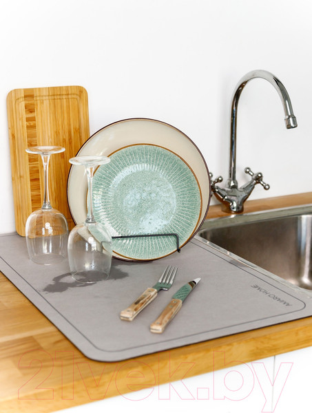 Изображение товара Коврик для сушки посуды Amaro Home С абсорбирующим эффектом / AH-KAFM-S/GR (серый)