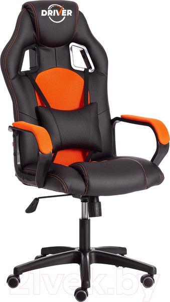 Изображение товара Кресло геймерское Tetchair Driver кожзам/ткань (черный/оранжевый)
