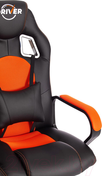 Изображение товара Кресло геймерское Tetchair Driver кожзам/ткань (черный/оранжевый)