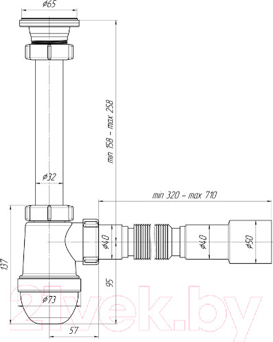 Изображение товара Сифон Ани Пласт С1015