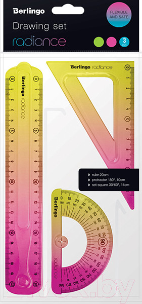 Изображение товара Набор для черчения Berlingo Radiance / RS_10320 (желтый/розовый)