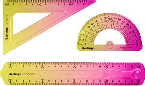 Изображение товара Набор для черчения Berlingo Radiance / RS_10320 (желтый/розовый)