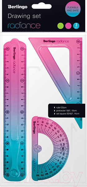 Изображение товара Набор для черчения Berlingo Radiance / RS_10220 (розовый/голубой)