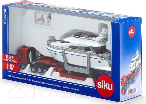 Изображение товара Трейлер игрушечный Siku Тягач с яхтой / 1849