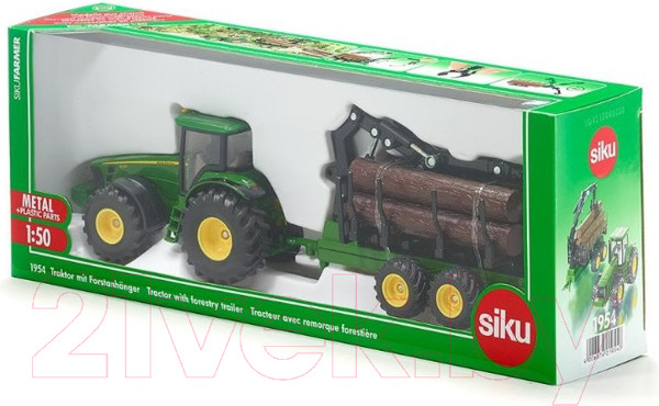 Изображение товара Трактор игрушечный Siku John Deere с прицепом для бревен / 1954