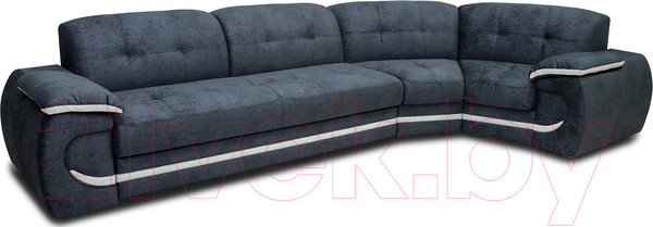 Изображение товара Диван угловой Петрамебель Браво правый (брабус 17 темно-серый велюр/брабус 15 светло-серый велюр)