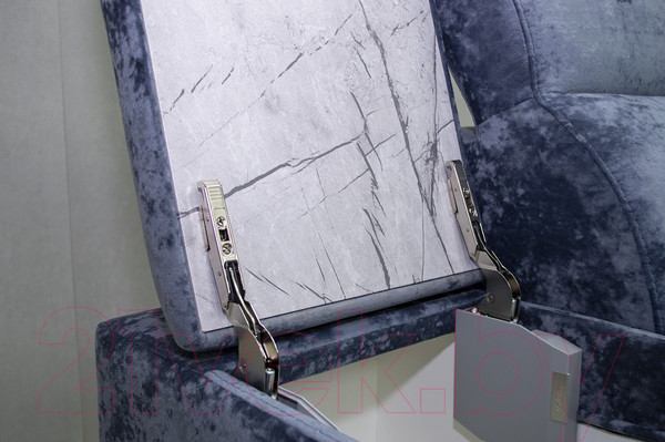 Изображение товара Диван угловой Петрамебель Браво комфорт правый (плюш стил светло-голубой велюр)