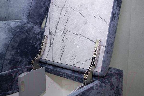 Изображение товара Диван угловой Петрамебель Браво комфорт левый (плюш стил светло-голубой велюр)